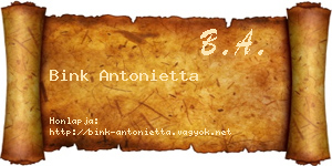 Bink Antonietta névjegykártya